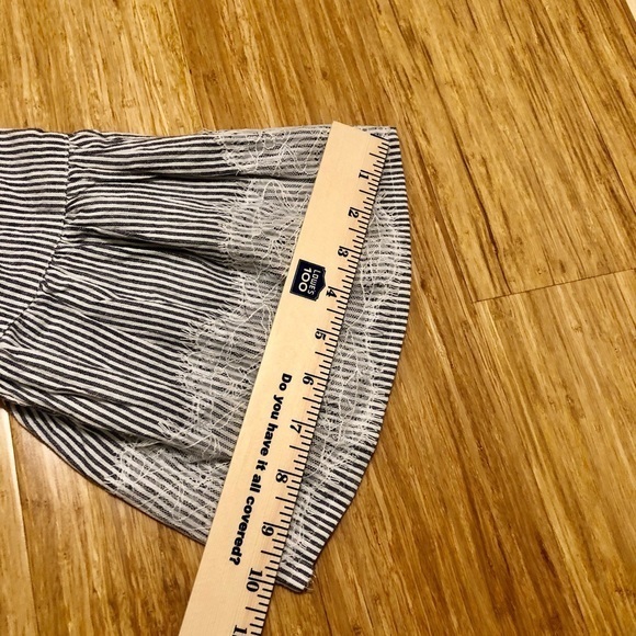 Jun & Ivy NWT Medium Blue white Top Striped Lace Spring coquette‎ office girly - Picture 3 of 8